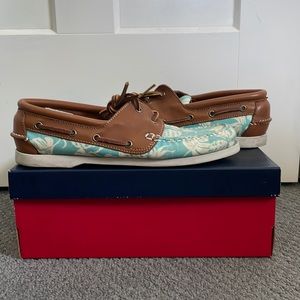 Brooks Brothers Boat Shoes teal pineapples